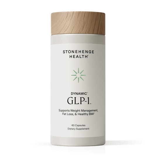 Stonehenge Health Dynamic GLP-1 bottle front promotes appetite regulation for daily use.