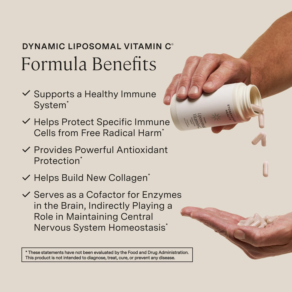 Stonehenge Health Dynamic Liposomal Vitamin C pour shows easy daily dosing for immune health