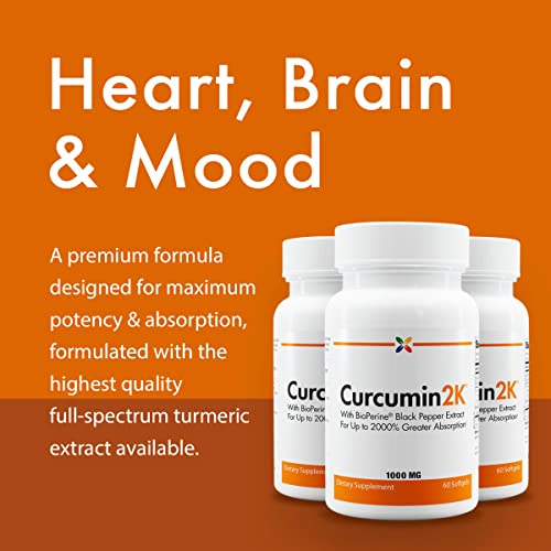 Stop Aging Now Curcumin2K bottle back with nutrition facts and Bioperine for absorption.
