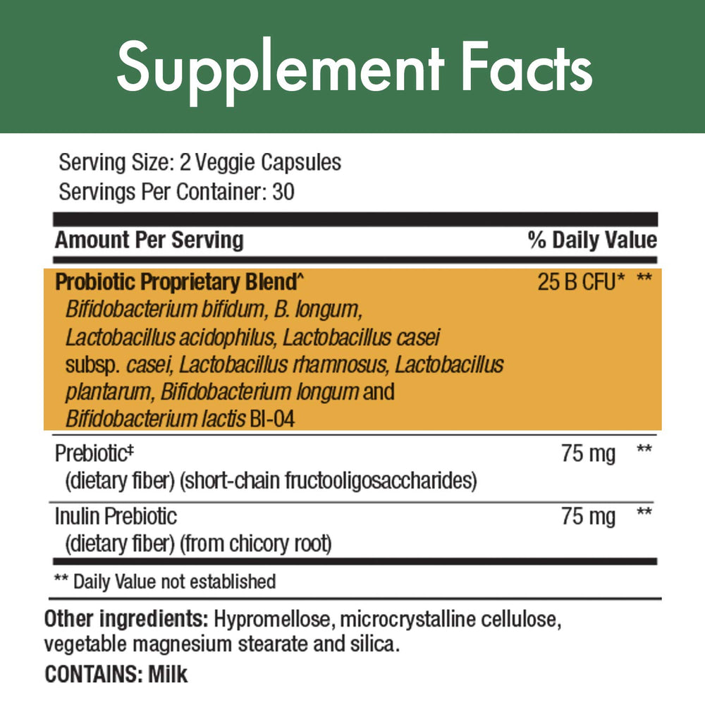 Stop Aging Now PurBiot Ultra 25B CFU label detail indicates quality and potency.