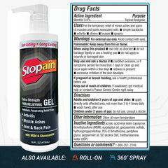 Stopain can be used for back and neck discomfort to support mobility.