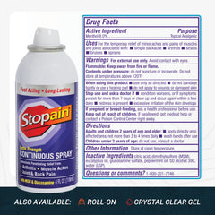 Stopain easy-to-use topical analgesic demonstrated for quick relief between tasks.