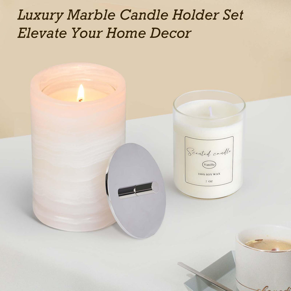 Story of Stone two glass inserts lemon and vanilla for versatile scents.