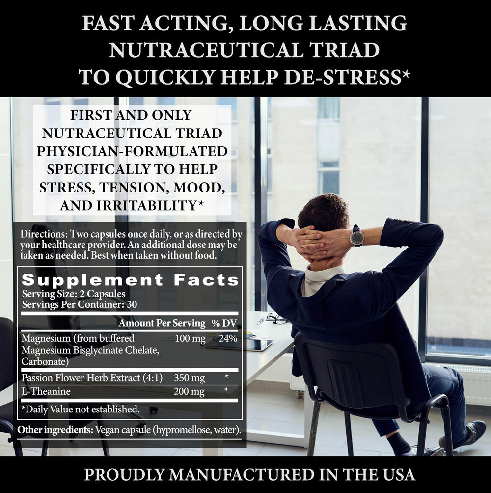 Straight Edge Labs Stress Edge bottle in hands signals daily calm assistance.