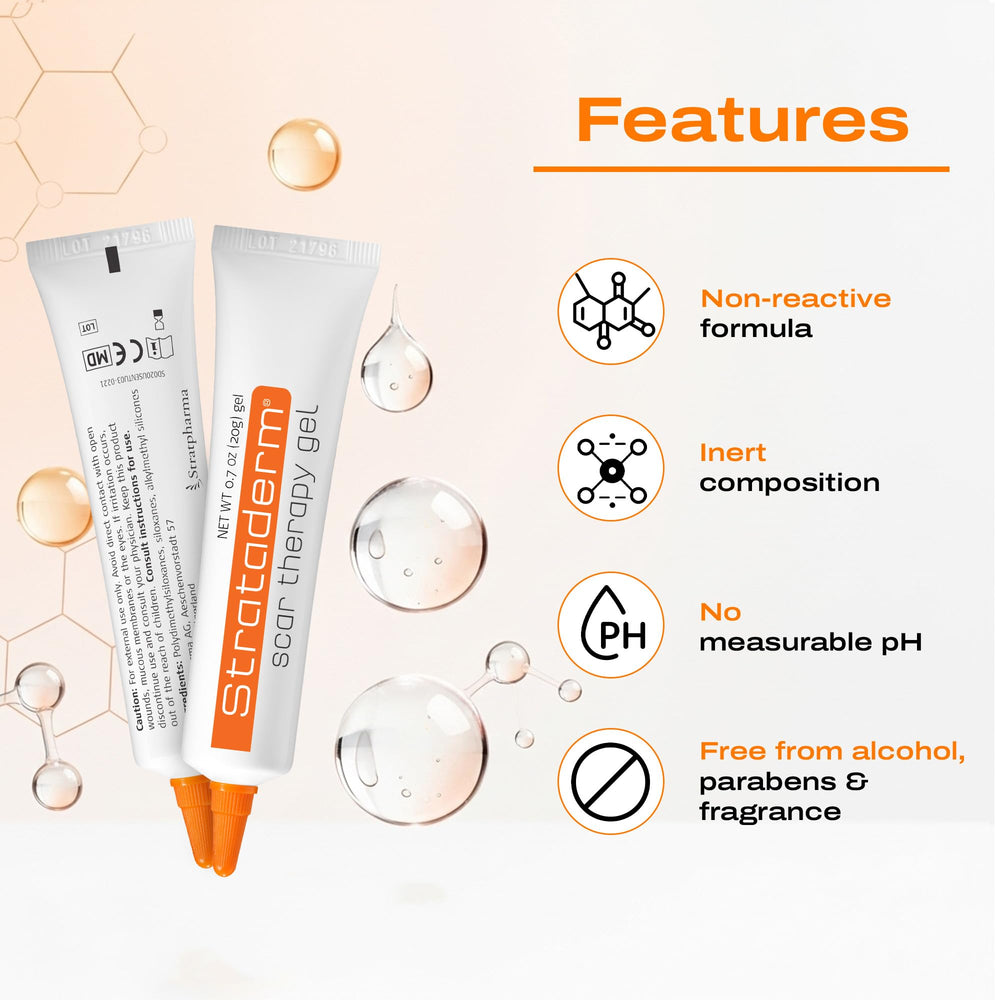 Strataderm 20g tube provides convenient daily scar therapy