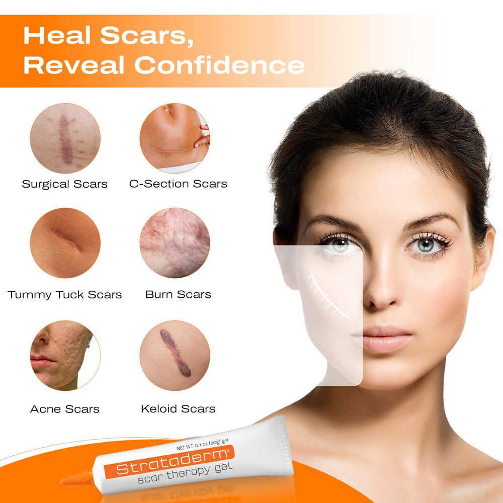 Strataderm old and new scar management transparent gel for smoother scars