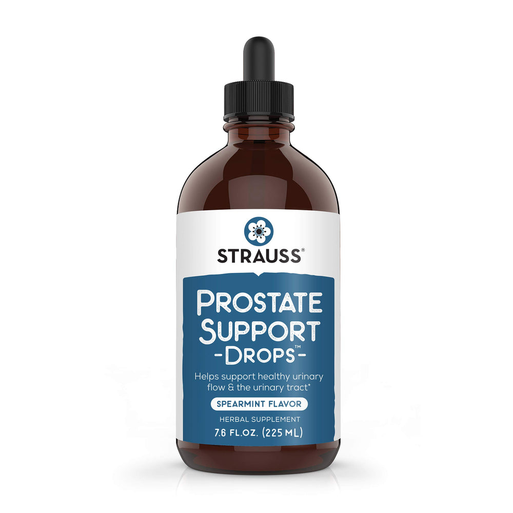 Strauss Naturals Prostate Support bottle showing herbal formula for urinary comfort