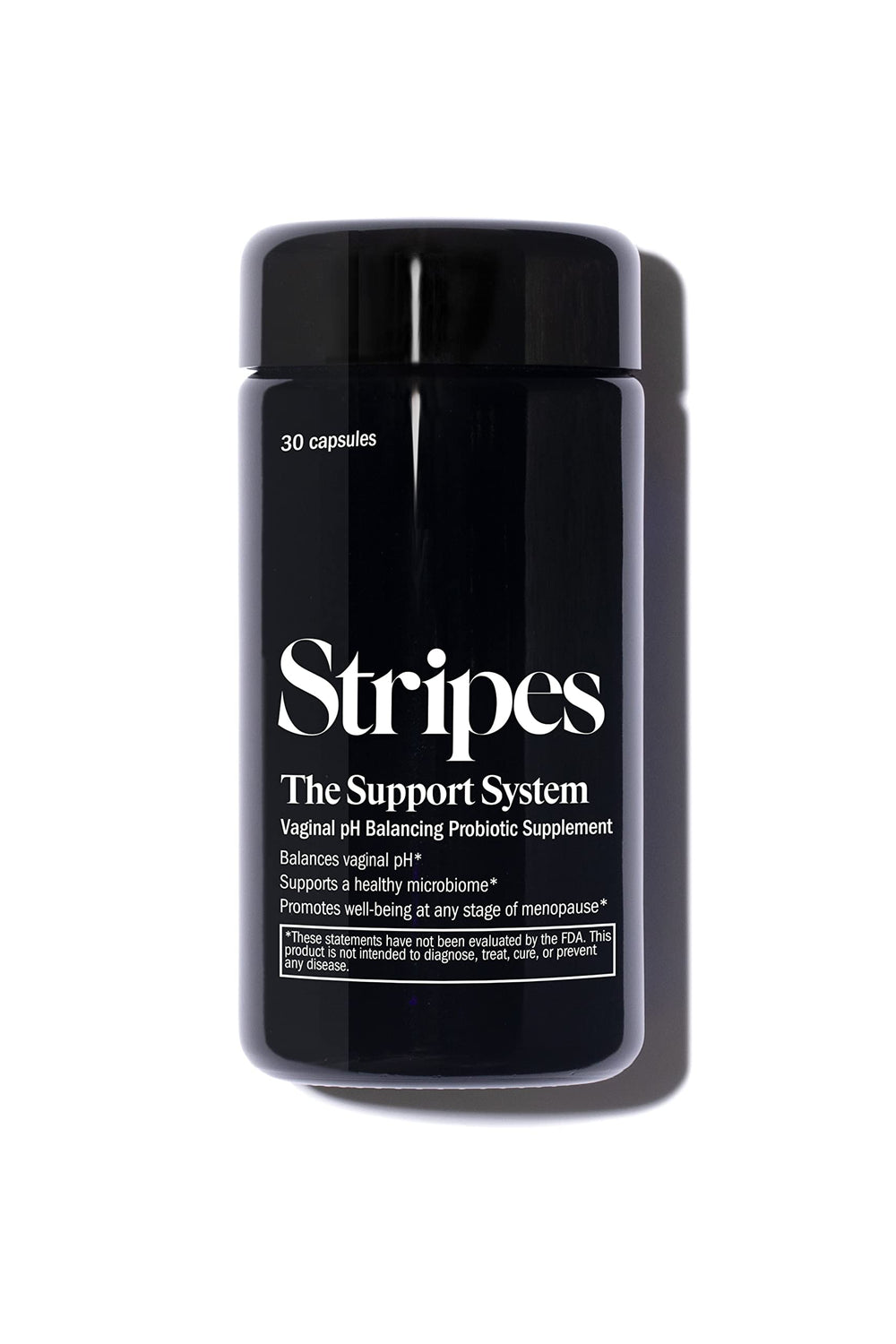 STRIPES The Support System bottle front view for daily vaginal pH balance
