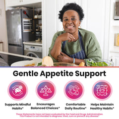 Lifestyle shot demonstrates daily use with meals for StrongHer Weight Release.