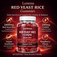 Close view of Lunessa gummies showing chewy texture and color