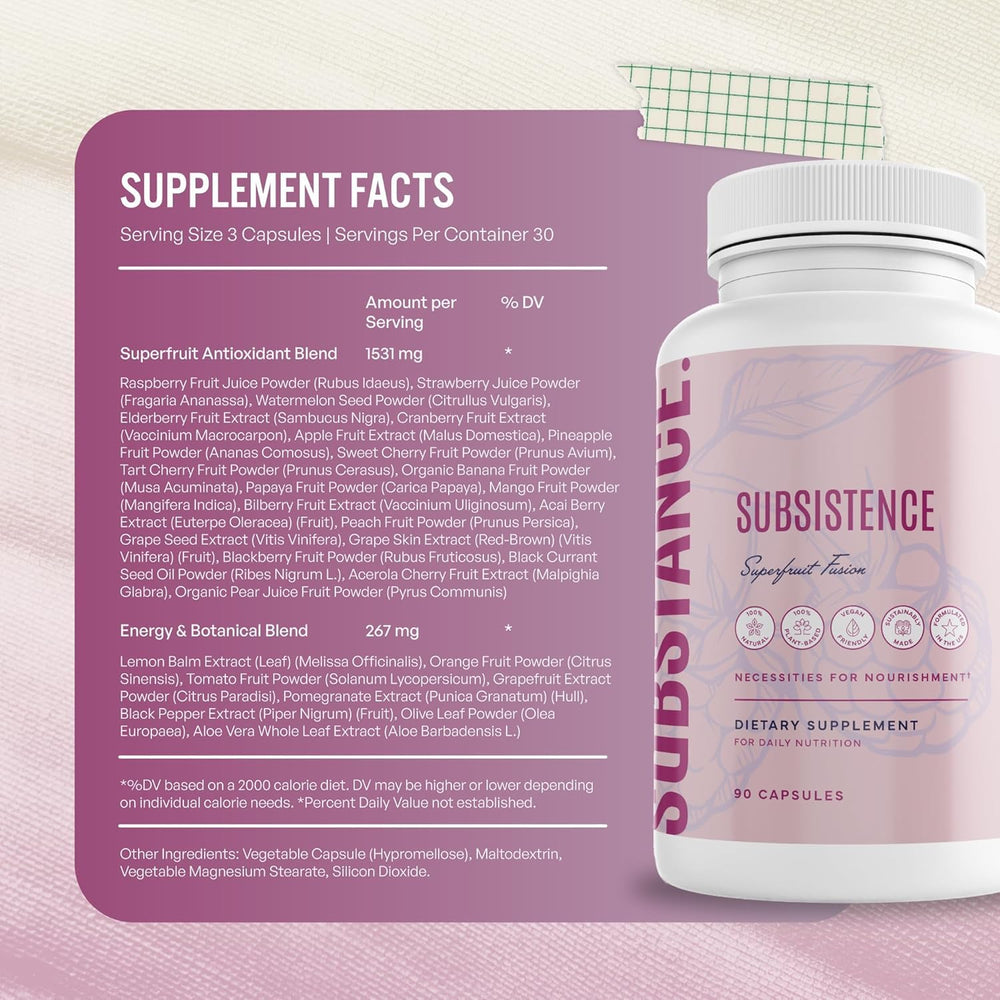 SUBSTANCE Nature’s Subsistence serving scoop indicating easy daily dosage.