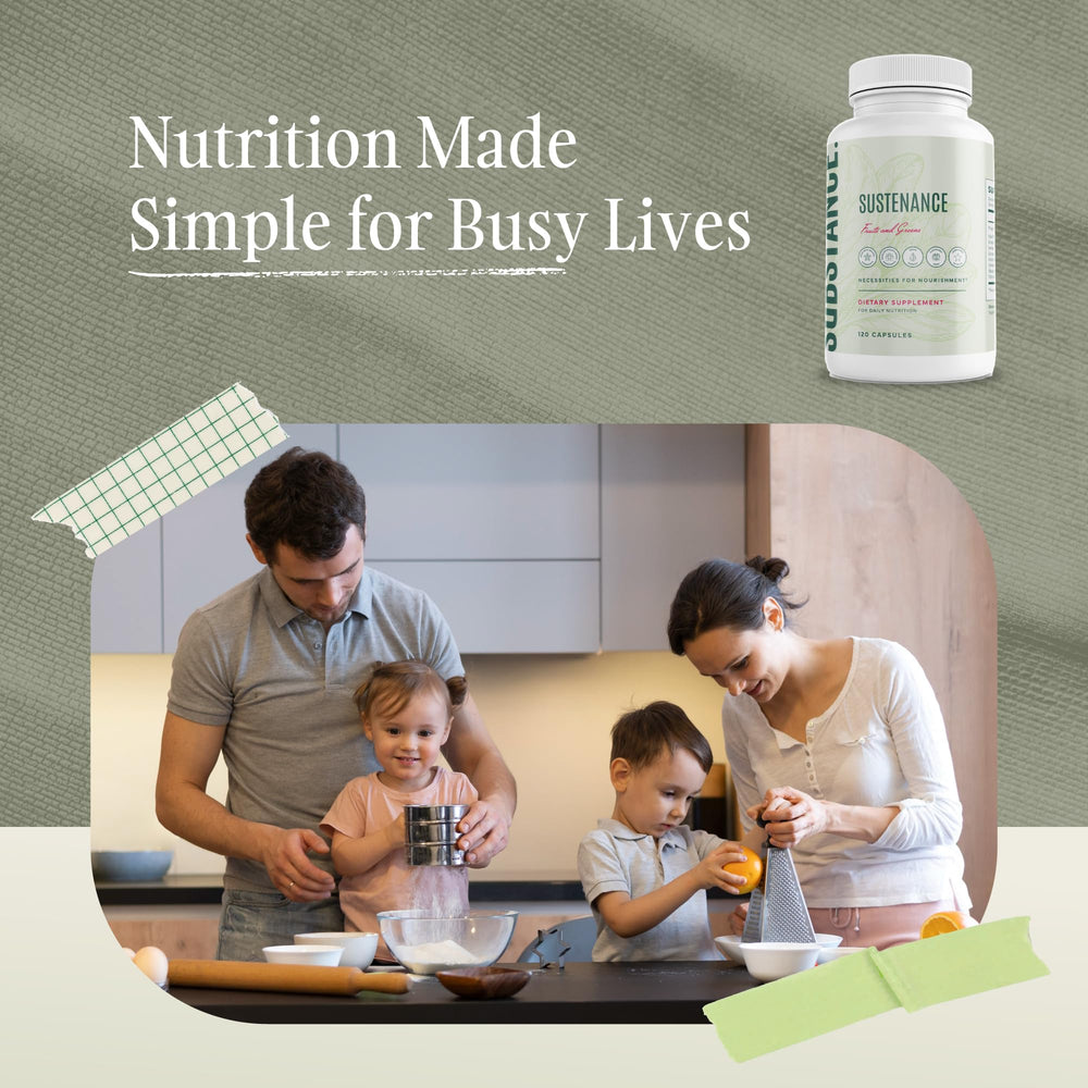 SUBSTANCE Sustenance bottle cap closeup highlights easy, hygienic one-pill-per-dose routine.
