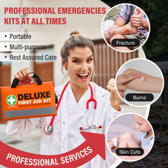 SuccorWare compact first aid kit travel pack, easy to carry on trips.