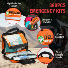 SuccorWare waterproof case first aid kit protects supplies in wet conditions.