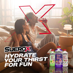 SueroX backyard hydration session demonstrates easy, zero-calorie refreshment outdoors