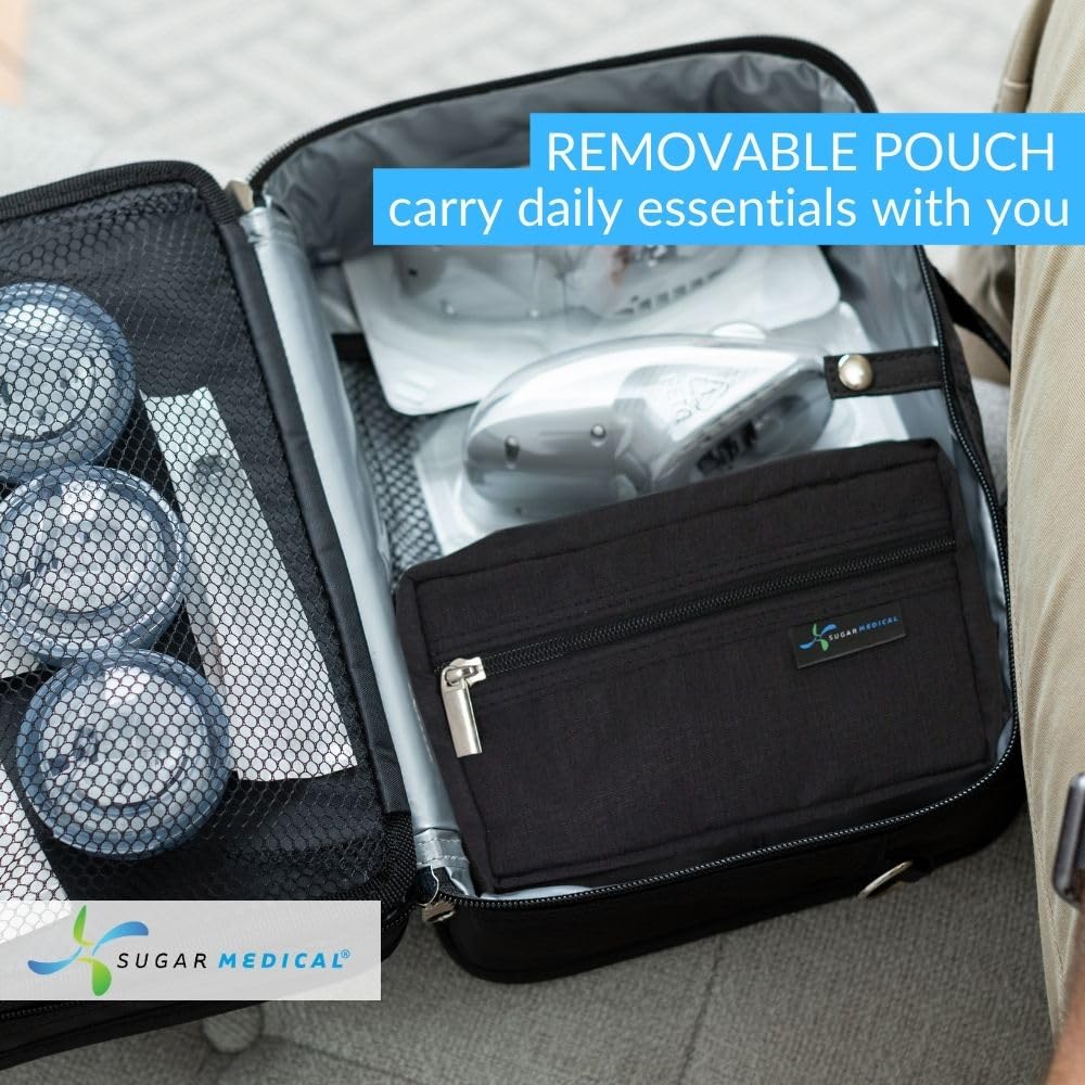 Sugar Medical diabetic supplies case helps organize strips and small items.