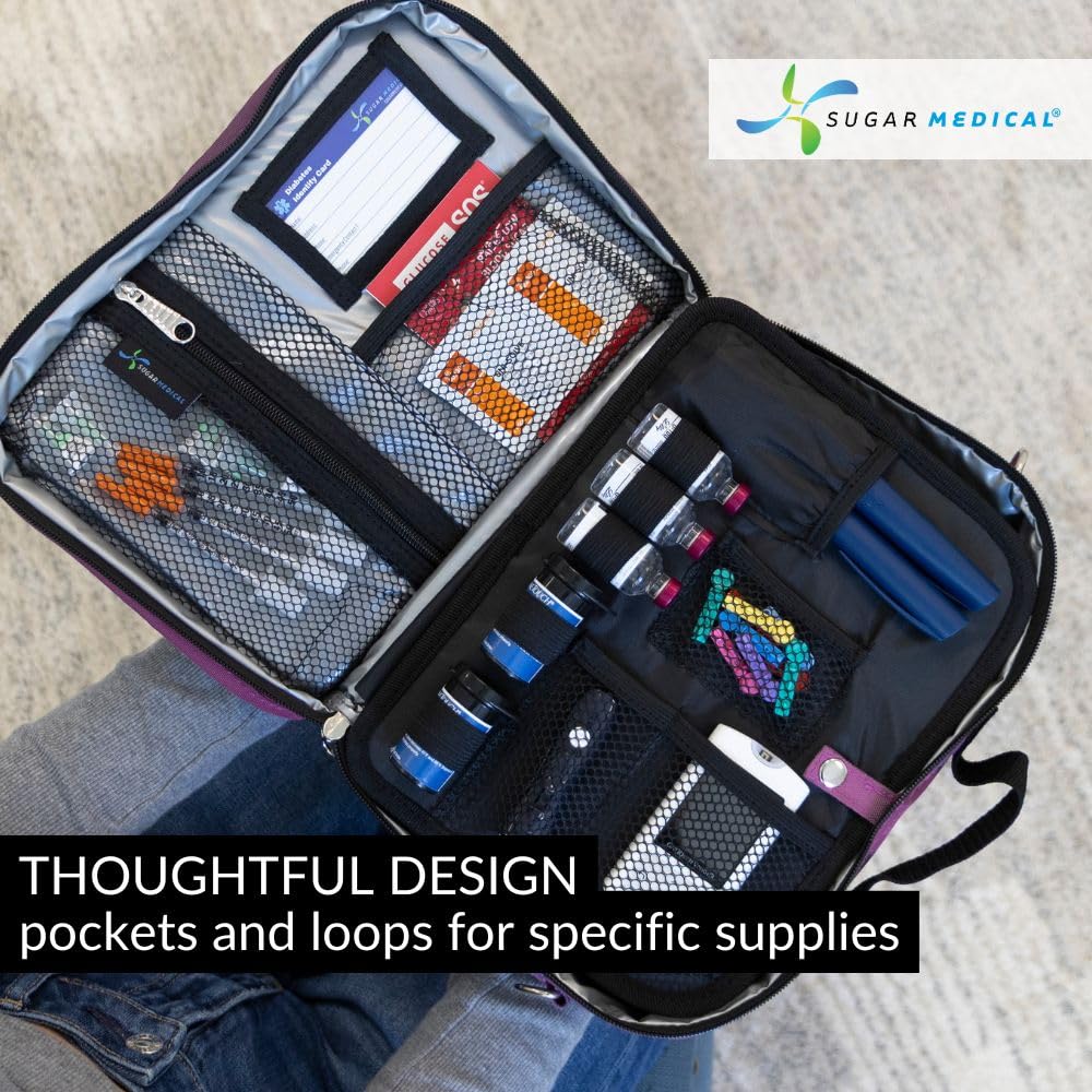 Sugar Medical strap and hand grip allow comfortable carry during travel.