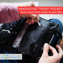 Sugar Medical Insulated Diabetes Organizer center divider aids organization and separation of items.