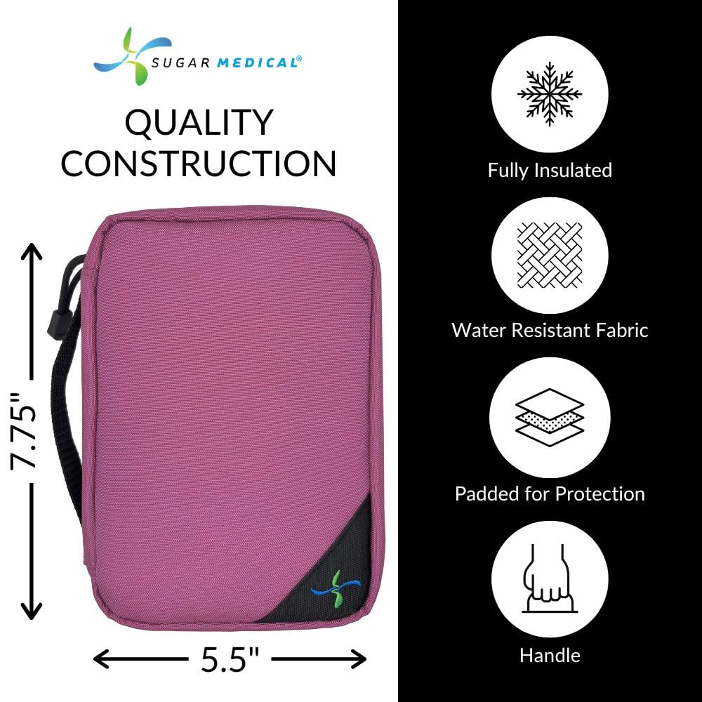 Sugar Medical Insulated Diabetes Organizer mesh pocket for swabs and medications