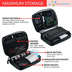Sugar Medical Insulated Diabetes Organizer travel-ready design for on-the-go diabetics.