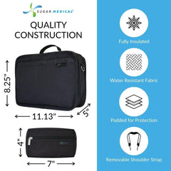 Sugar Medical insulated travel bag interior compartments keep supplies neat and accessible.
