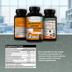 SugarMD Neuropathy 90-day supply label showing three months of capsules.