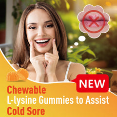 SUGAWITA Lysine Gummies pack shot features the 120 count bottle.