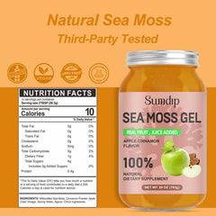 SumDIP sea moss gel apple cinnamon jar ideal for smoothies.