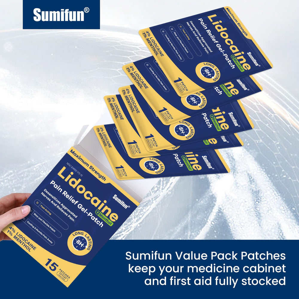 Sumifun 30-count box with patches for convenient storage