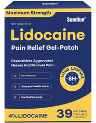 Sumifun 4percent lidocaine patches packaging for portable relief