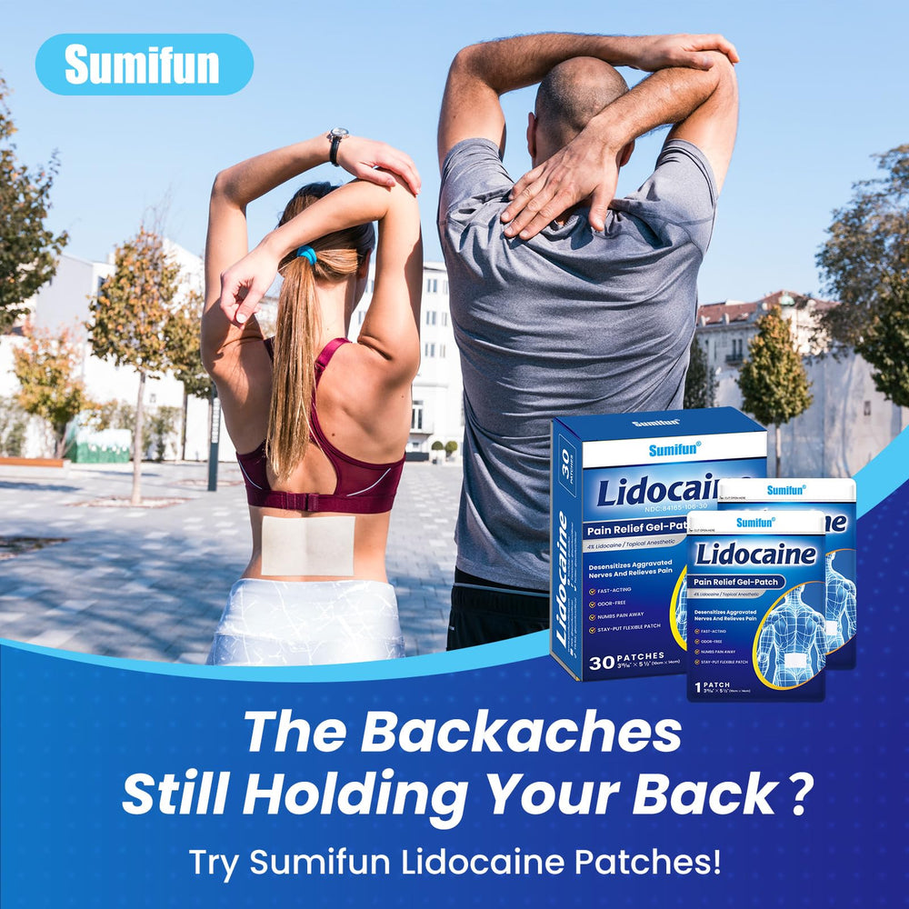 Sumifun lidocaine patch adhesion close-up highlights clean removal