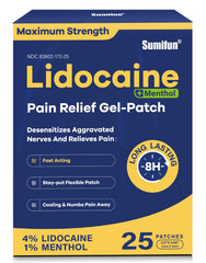 Sumifun lidocaine patch on back area for fast, targeted relief