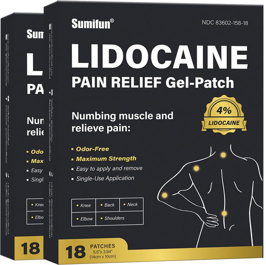 Sumifun lidocaine patch applied to back for targeted muscle support during daily activities