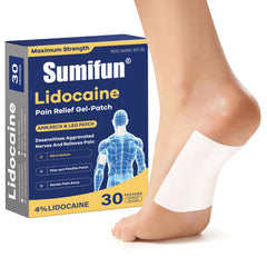 Sumifun lidocaine patch on foot application for targeted, fast-acting relief.