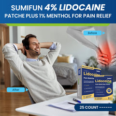Sumifun lidocaine patch on knee area for long-lasting relief