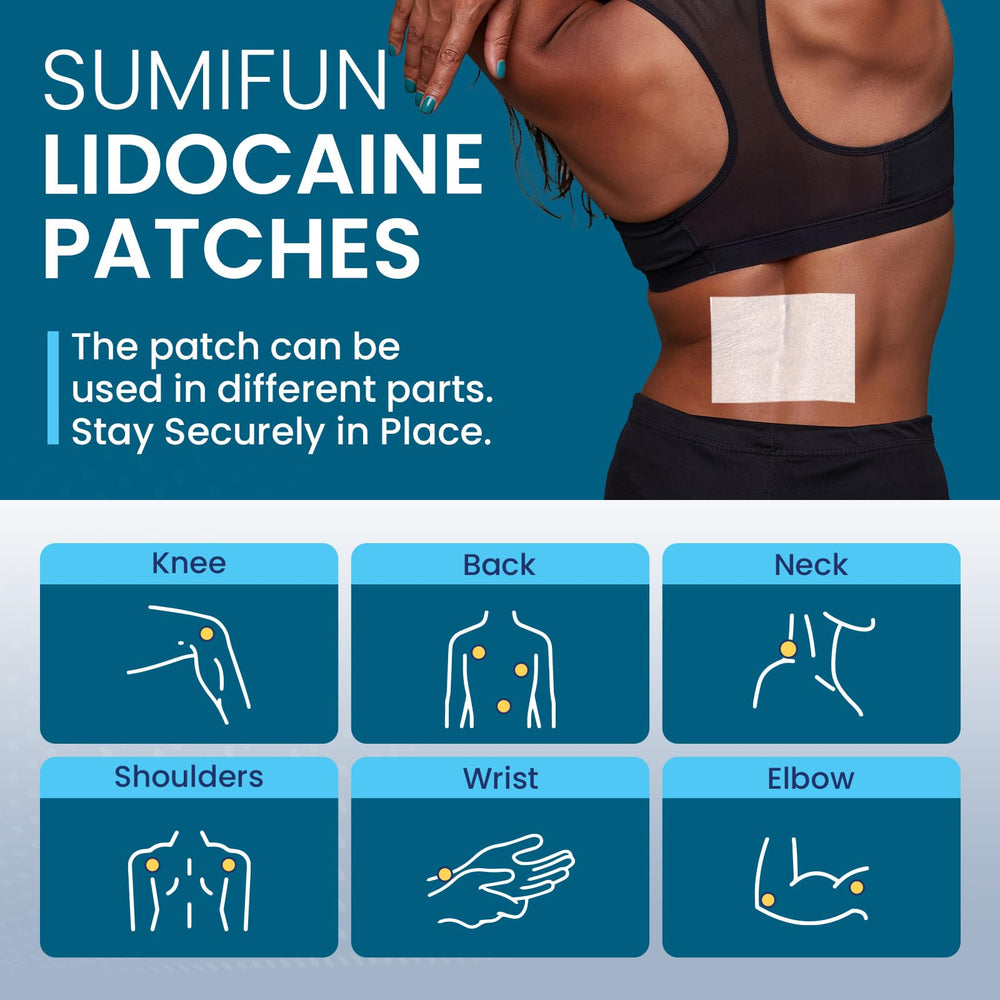Sumifun lidocaine patch on shoulder for flexible comfort