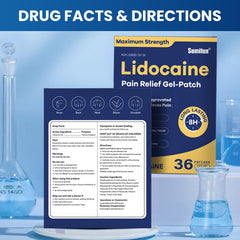 Sumifun lidocaine patch usage steps close-up on packaging