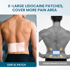 Sumifun XL lidocaine patch can be cut to fit knees, shoulders, or other areas.