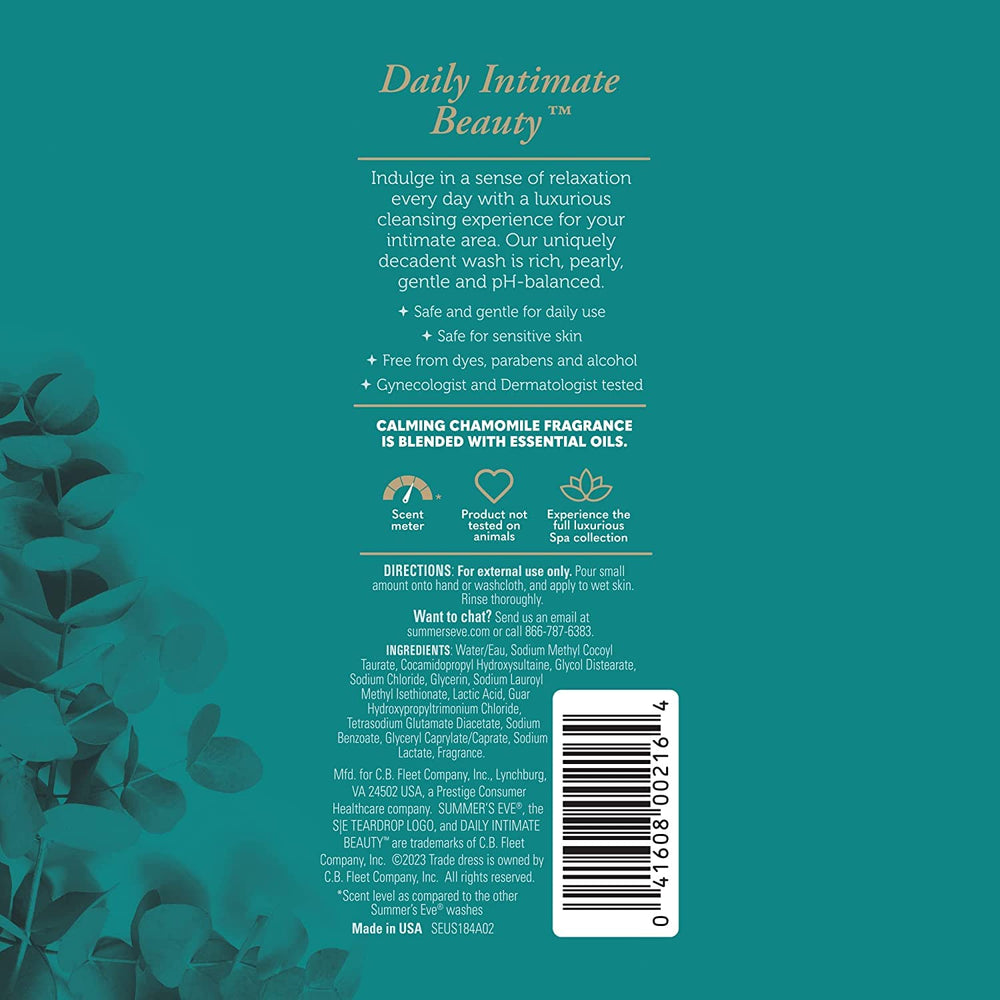 Pack of three Summer's Eve Spa Daily Intimate Wash bottles for convenience