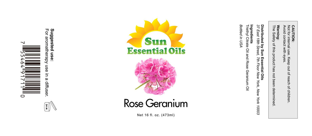 Rose Geranium oil in a diffuser setup for a tranquil living area.