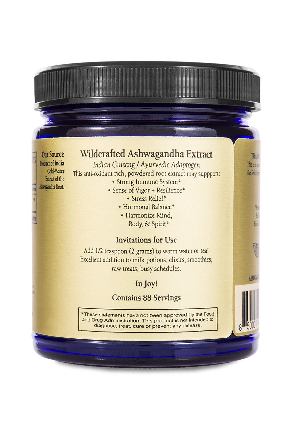 Sun Potion Ashwagandha powder close-up highlights earthy aroma for flavorful drinks