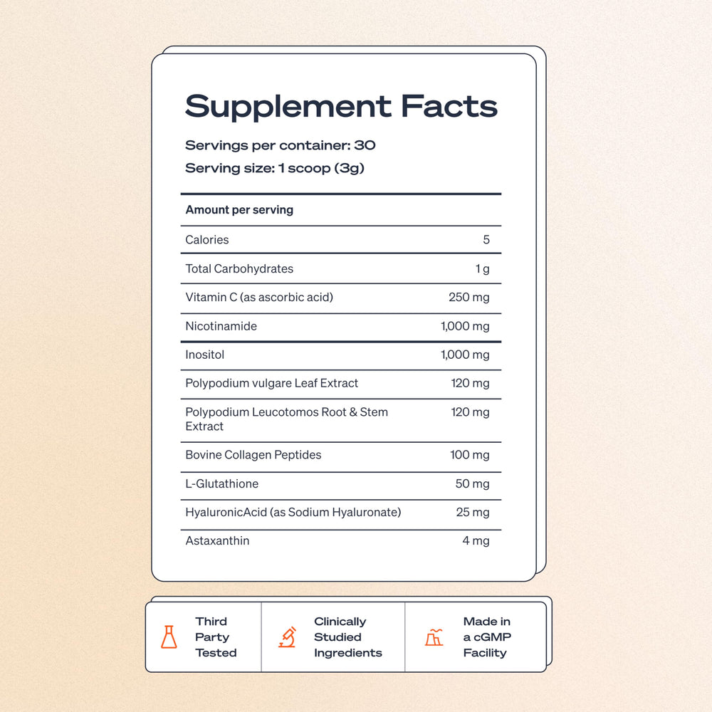 Sun Powder 1000mg Nicotinamide clinically dosed for skin support