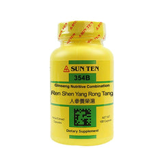 Sun Ten Ren Shen Yang Rong Tang capsules image shows convenient daily capsules aiding energy and focus.