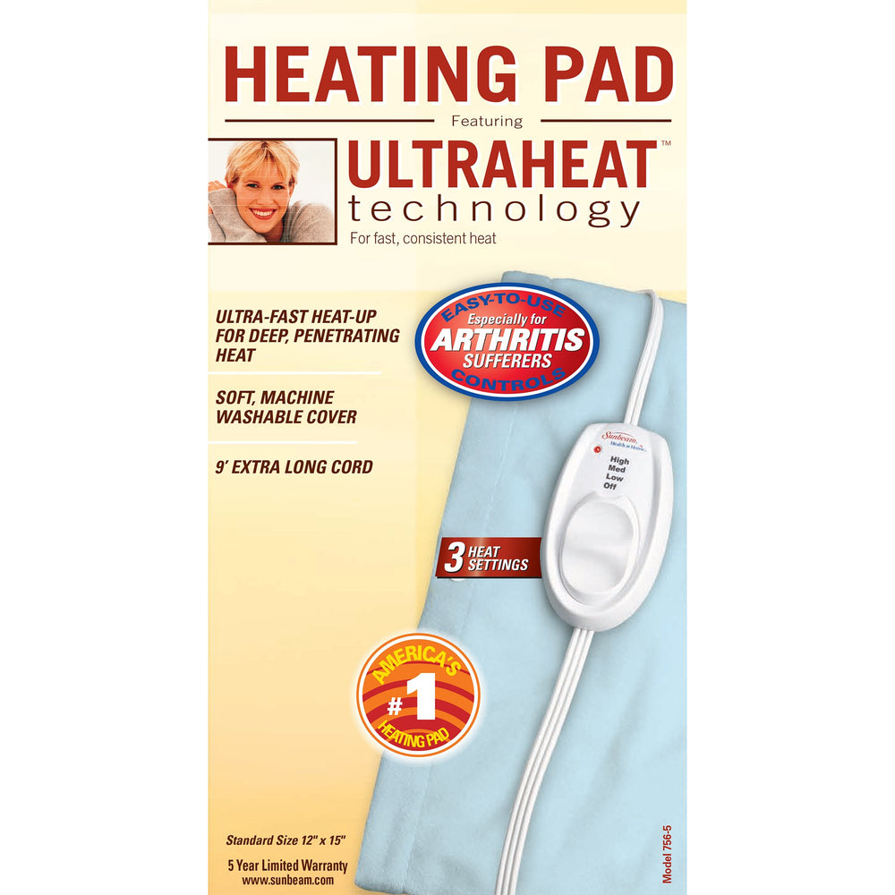 Sunbeam UltraHeat pad offers three heat settings for customizable comfort.