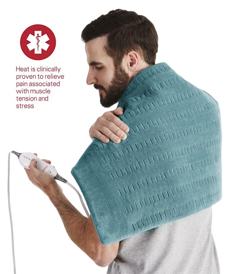Sunbeam XXL heating pad is machine-washable for easy care.