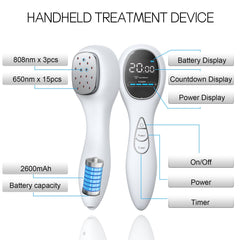 SUNJIKA Red Light Wand battery display and controls for easy setup.