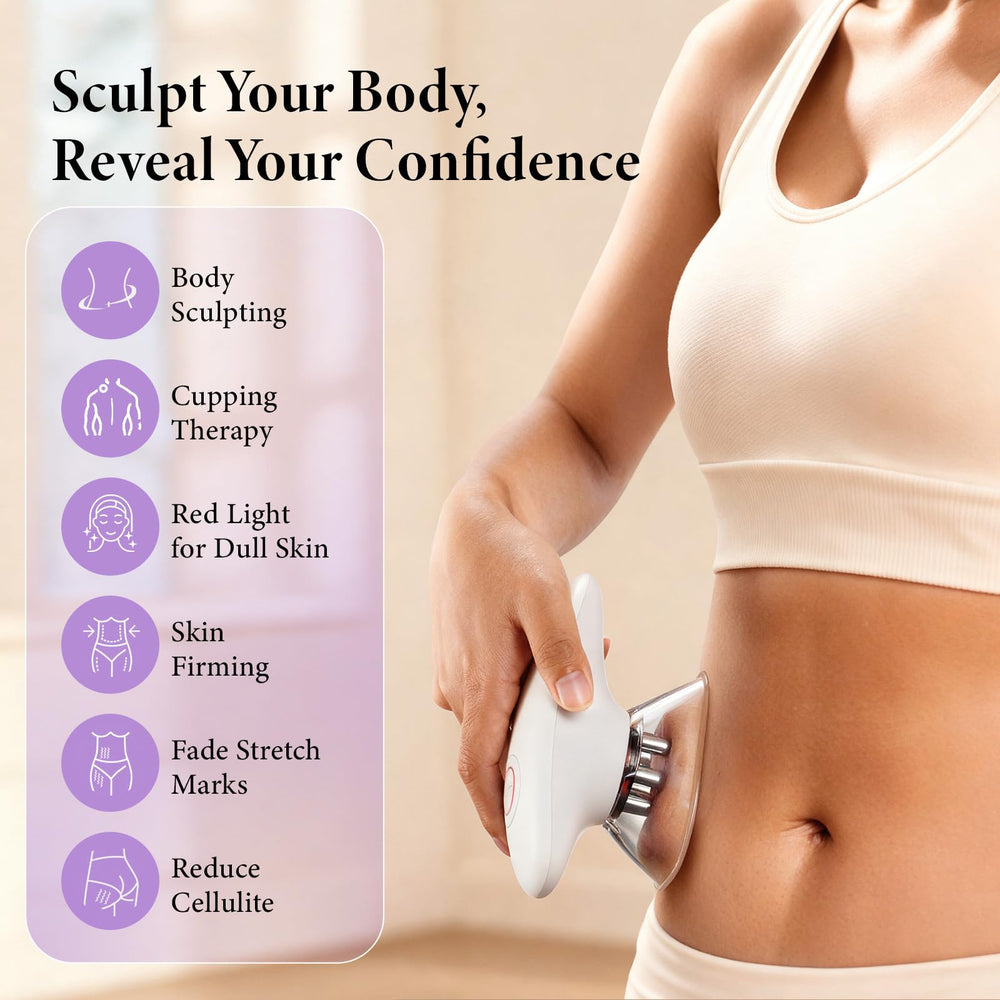 SUNLUXY large cup on abdomen area for targeted contouring and circulation