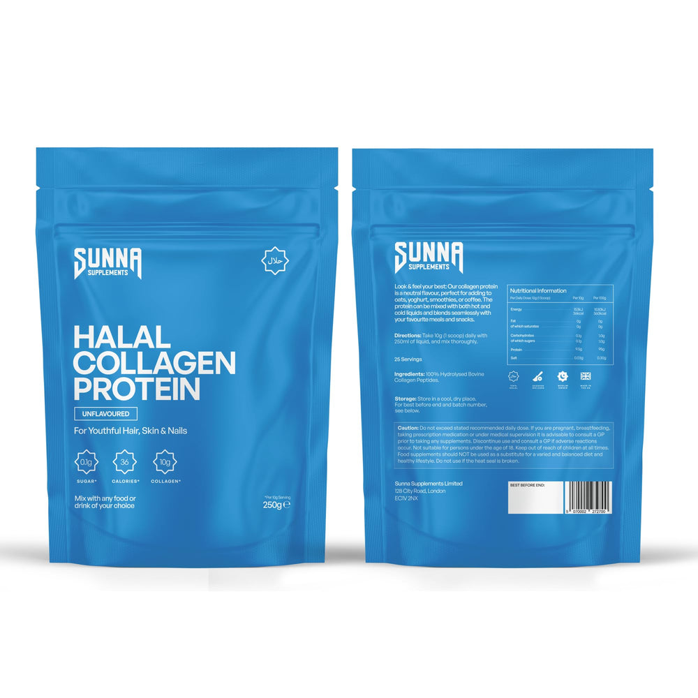 Sunna Supplements unflavored collagen powder mixing image shows versatile beverage use