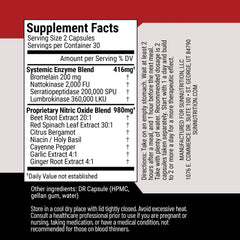 SunNutrition Vascular Defense bottle label close-up emphasizing natural nitric oxide support.