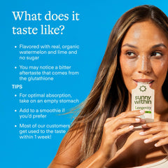 Sunny Within Longevity daily-use mix can be added to drinks.